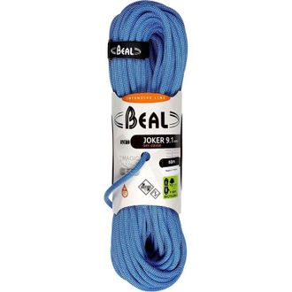 Beal Cuerda De Escalada Blanda Beal Joker De 9,1 Mm Y 60 M Con Funda Impermeable Unicore - Azul