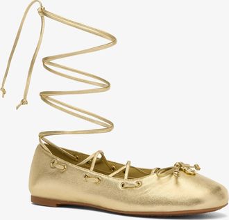 Michael Kors Shae Flex Metallic Leather Ballet Flat