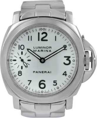 Officine Panerai Pre-owned Panerai Luminor Marina White Dial Mens Watch PAM00113