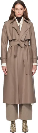 ジャケット Harris Wharf London Trench-coat marron a double boutonnage a Harris Wharf London Trench-coat marron à double boutonnage