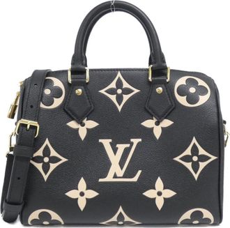 Louis Vuitton Monogram Empreinte Beige Black Leather Boston Bag (Pre-Owned)