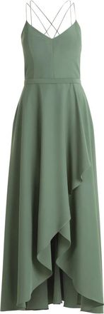 Vera Mont Kleedjes, Dames, Groen, M, Leer, Elegante Ruches Maxi Jurk