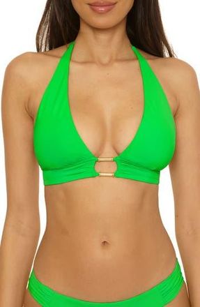 BECCA by Rebecca Virtue Color Code Halter Bikini Top in Meadow at Nordstrom Rack, Size Small