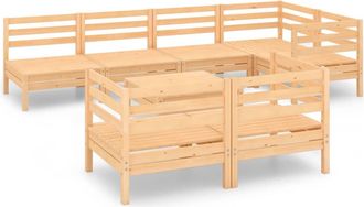 vidaXL Juego De Muebles De Jard&iacute;n 8 Piezas Madera Maciza De Pino Vidaxl