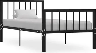 vidaXL Giroletto Nero In Metallo 100x200 Cm - Vidaxl
