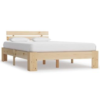 Berkfield Home Bed Frame Solid Pine Wood 140x200 cm in Brown