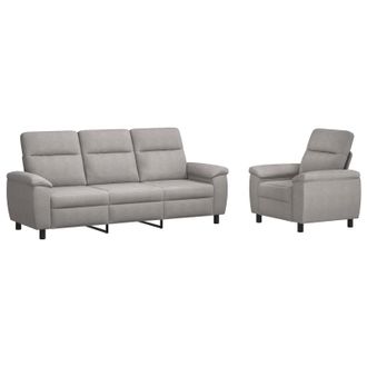vidaXL Set Di Divani 2 Pcs Grigio Nuvola Tessuto Vidaxl