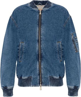 Diesel D-Weltik Denim Bomberjack - Heren - Spijkerjassen - Blauw - S - Denim - Jassen