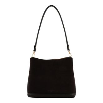 Pourchet Manhattan Daim Schoudertas - Dames - Tassen - Bruin - Maat: ONE Size Leer