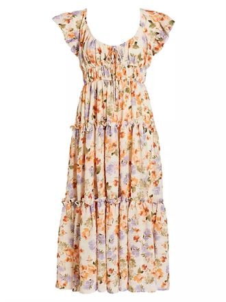 En Saison Sibyl Midi Dress In Floral Multi