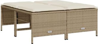 vidaXL Taburetes De Jard&iacute;n Con Cojines 4 Uds Rat&aacute;n Sint&eacute;tico Beige Vidaxl