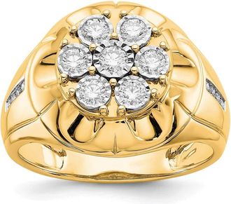 Diamond2Deal 14k Yellow Gold Lab Grown Diamond Wedding Band Ring 0.6Ct Clarity- VS Color- G-H
