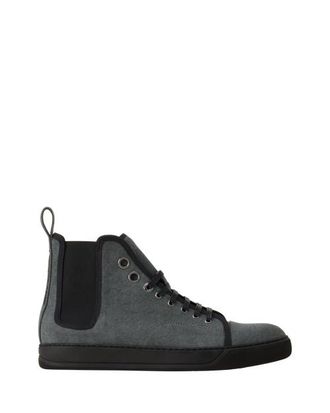 Lanvin Dbb1 High Top Canvas Sneakers in Black/anthracite at Nordstrom, Size 12