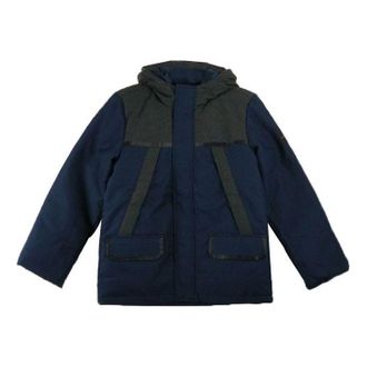 adidas neo Windproof Stay Warm Colorblock Sports hooded down Jacket Blue EI4439