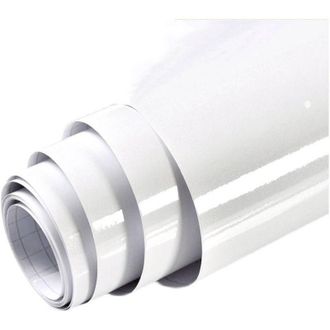 OEM L&aacute;mina Adhesiva Blanca Con Purpurina De 60 Cm X 5 M - Vinilo Impermeable Y Resistente Al Aceite - Alto Brillo Para Muebles Y Superficies Lisas