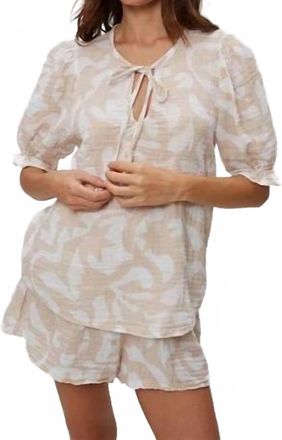 Michael Stars Genevieve Printed Top In Cement