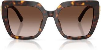 Dolce & Gabbana 54mm Square Sunglasses in Havana /Gradient Brown at Nordstrom