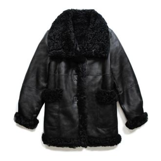 Just things we like Faux Fur & Shearling Jackets, female, Black, Size: M Reversible Shearling Coat