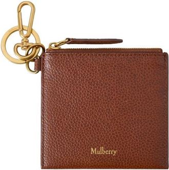 Mulberry Clip Zipped Leather Card Pouch in Oak at Nordstrom