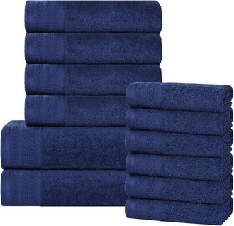 Superior Honeycomb Textured Waffle Border Cotton Medium Weight 12Pc Towel Set