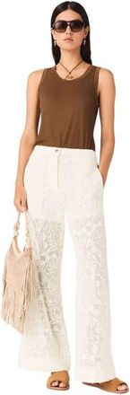 Maje Guipure lace trousers in Ecru at Nordstrom, Size 34 Eu