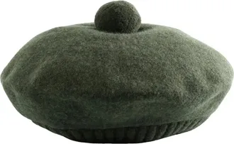 Margaret Howell pompom wool beret - Green