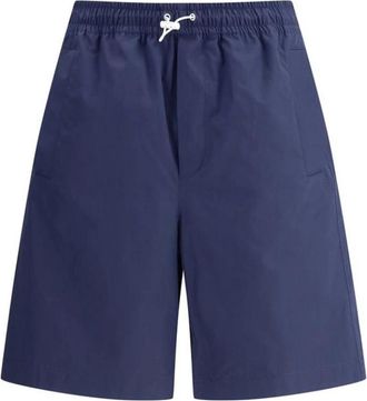 Gucci Casual Shorts, male, Blue, Size: M Logoed Monogram Shorts with Elastic Waistband
