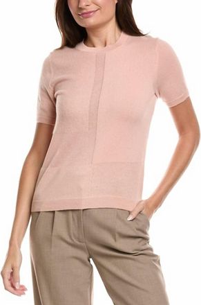 Lafayette 148 New York Intarsia Cashmere-Blend Sweater In Bluff Pink