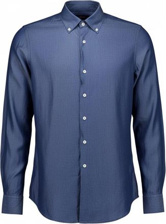 R2 Amsterdam Indigo Long Sleeve Shirt - Heren - Overhemden - Blauw - Maat: M