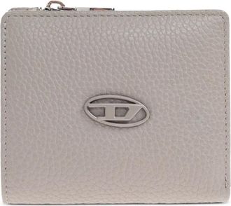Diesel logo-plaque zip-around wallet - Grey