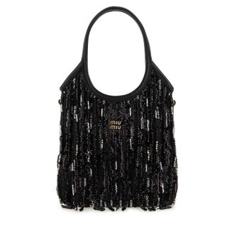 Miu Miu Embellished Fabric Handbag