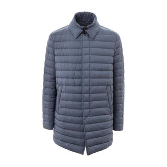 Herno Lang Gewatteerd Donsjack Avio Blauw - Heren - Winterjassen - Blauw - L - Polyester - Jassen