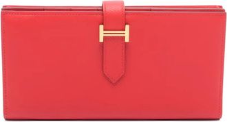 Hermès 2016 Bearn bi-fold long wallet - women - Calf Leather - One Size - Red