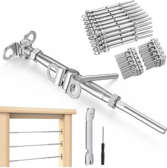 OEM Kit De Barandilla De Cable De 1/8, 10 Pares, Tensor De Palanca, &Aacute;ngulo Ajustable, Acero Inoxidable T316, Para Postes De Madera De 2 X 2, 4 X 4, Para E