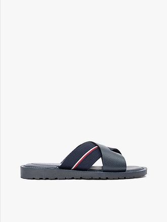 Tommy Hilfiger Leather Crossover Strap Cleat Sandals
