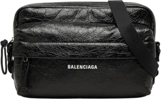 Balenciaga Black Leather Shoulder Bag (Pre-Owned)