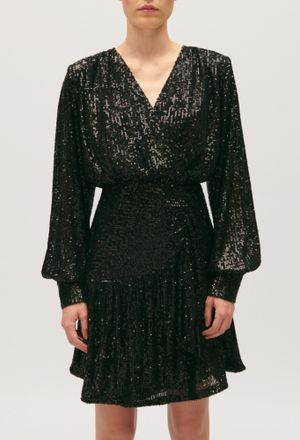 Claudie Pierlot Robe courte sequins noire