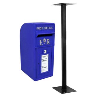 MonsterShop Blue Scottish Post Box with Stand