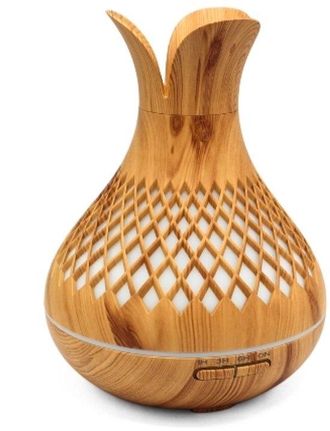 No Brand Difusor De Fragancias Usb Led Con Dise&ntilde;o De Mandala De Madera, 7 Colores - 400 Ml