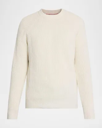 Brunello Cucinelli Men & apos;s Cotton Rib Crewneck Sweater