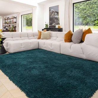 Kukoon Blue Washable Machine Wash Shaggy Premium Rug | Size: 200 cm x 290 cm