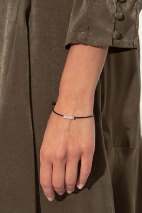 AllSaints Leather Bracelet With Applications, Mens, Black