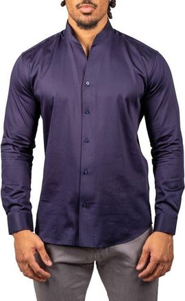 Maceoo Ceremony Prince Cotton Button-Up Shirt in Blue at Nordstrom, Size 5