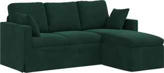 vidaXL Sof&aacute; Verde Oscuro 178 X 134 X 80 Cm Terciopelo Vidaxl