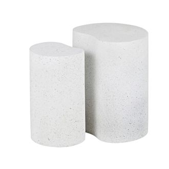 Maisons du monde Mesas auxiliares con efecto terrazo en blanco (x2)