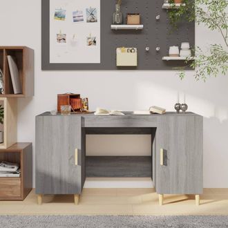vidaXL Vidaxl - Escritorio De Madera Contrachapada Gris Sonoma 140x50x75 Cm