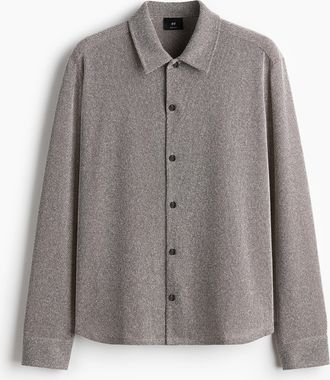 H&M Hemd mit Struktur in Regular Fit - Brown