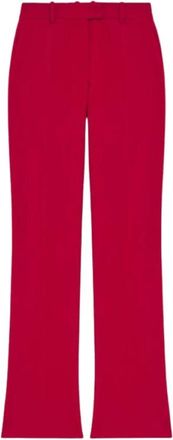 Alexander McQueen Grain De Poudre Tailored Broeken - Dames - Wijde Broeken - Rood - S - Wol - Broeken