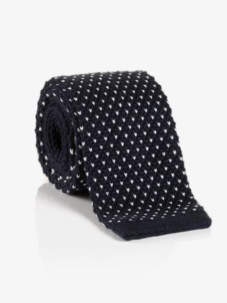 Cinque Krawatte CINQUE, Herren, blau (marineblau hahnentritt), Strick, Baumwolle, Hahnentrittmuster, Krawatten Krawatte, mit feinem Hahnentrittstrickmuster