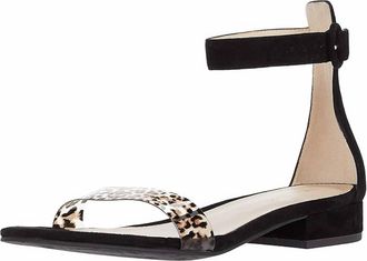Pelle Moda Womens Newport Leopard Strap Shoe In Black